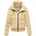 Navahoo Damen Teddy-Fleecejacke warme Winterjacke Plüschjacke mit Rippstrickdetails Schneepuder 14 beige, Gr. M - M