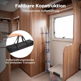 Wiltec Mobile Wäschespinne Wäscheständer Alu Höhe 155cm Wohnwagen Camping Klappbar Reise
