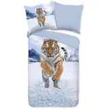 Good Morning "Zelda", bunt (multi), B/L: 155cm x 220cm, 1 Stk., 1 Stk., Flanell, B/L: 80cm x 80cm, 2 teilig, blau