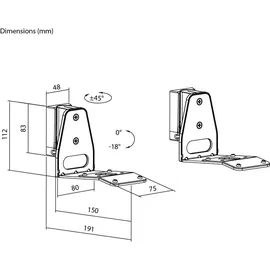 goobay Lautsprecher-Wandhalterung Modern Era 3 Flex, weiß