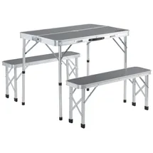 CASARIA Campingtisch Klappbar mit Bänken Grau