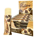 Ironmaxx Proteino Proteinriegel - Blondie Brownie 12 x 30g | High-Protein-Bar auf Waffelbasis mit cremiger Füllung | zuckerreduzierter Eiweißriegel glutenfrei und palmölfrei