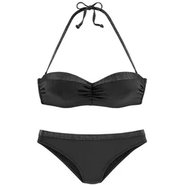 JETTE Bügel-Bandeau-Bikini Damen Schwarz 34 Cup B