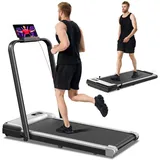 UMAY 2-in-1 Laufband für Zuhause klappbar 1650W, Walking Pad mit extra breitem 41 cm Laufband, rutschfest und stoßdämpfend Treadmill for Home mit Einer Tragfähigkeit von 115 KG,C1 Silbrig