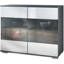 Vladon Bari 92,5 x 75,5 x 35 cm Anthrazit matt / Weiß Hochglanz