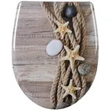 Woltu WC Sitz mit Absenkautomatik Duroplast Hemp Rope Starfish - Bunt