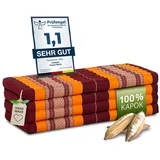 Klappmatratze Faltmatratze 110 cm breit (Classic) - 200x110x8cm -, livasia, 8 cm hoch, Kapok, vegan, handgefertigt orange