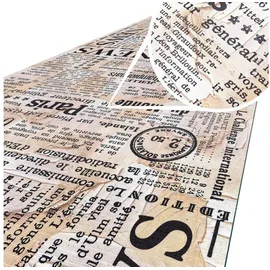 ANRO Küchenteppich Küchenläufer Teppich Läufer Küche abwischbar rutschfest Design Newspaper 100 x 52cm