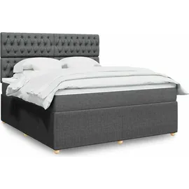 vidaXL Boxspringbett 180 x 200 cm Dunkelgrau