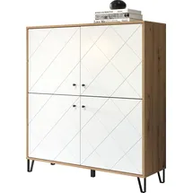 trendteam Touch Highboard 123x136x40 cm weiß
