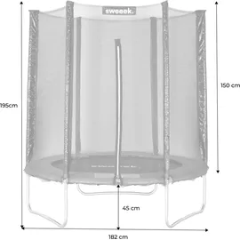 sweeek Rundes Trampolin 180 cm inkl. Sicherheitsnetz Grau