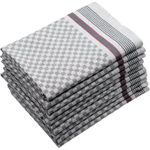 ZOLLNER 10er Set Geschirrtücher, 50x100 cm, Baumwolle, grau kariert