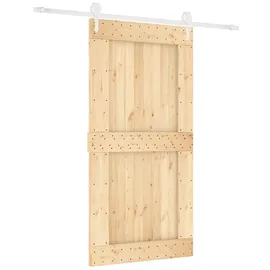 vidaXL Schiebetür rechts 100 x 210 cm Braun/Weiß
