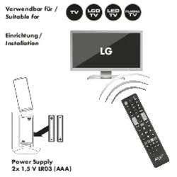 Schwaiger UFB100LG 533 Fernbedienung IR Wireless TV Drucktasten