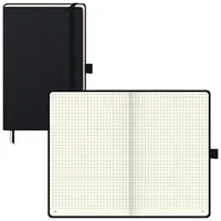 Brunnen Notizbuch KOMPAGNON ca. DIN A5 kariert, schwarz Hardcover