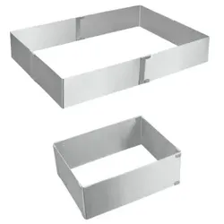 Metaltex Backrahmen, eckig, verstellbar, Stufenlos verstellbarer Kuchenrahmen, 1 Stück