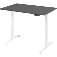 Bümö Schreibtisch graphit, weiß Holzwerkstoff, Nachbildung, Rechteckig, 120x74x80 cm