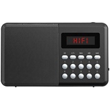 Auvisio FM-Taschenradio, Bluetooth, MP3-Player, Display, USB, microSD & Akku