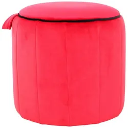 Sitzhocker KAYOOM "Hocker Reese, Sitzhocker mit Komfort, samtweiche Oberfläche", rot, B:43cm H:42cm T:43cm, Bezug: 100% Polyester Korpus: Kiefernholz, MDF, Hocker, samtweich, dekorativ, detailreich, attraktive Farbgebung