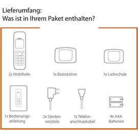 Gigaset Pure 120 Duo - 2 schnurlose Telefone mit Anrufschutz und ECO DECT - beleuchtetes Display - hörgerätekompatibel, anthrazit schwarz [Kompatibel in DE, IT, FR, NL, BE, Che, AUT]