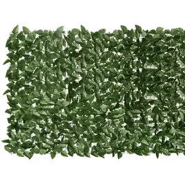 vidaXL Balkon-Sichtschutz mit Dunkelgrünen Blättern 600x100 cm