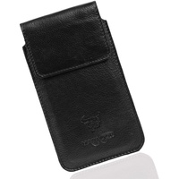 MATADOR Handytasche kompatibel mit Samsung S20 FE / S7 Edge Echt Leder Gürteltasche mit Gürtelclip/Gürtelschlaufe Ausziehhilfe Magnetverschluss (Natur Schwarz)