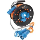 KALLE DAS KABEL Kabeltrommel Camping H07BQ-F, 25m, für außen Ip44 2x Schutzkontakt / 1x Cee 230v