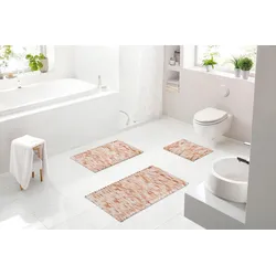 Badematte GRUND "Leonie", orange (terracotta), H:15mm, Polyester, Baumwolle, Badematten, meliertes Design, strapazierfähig