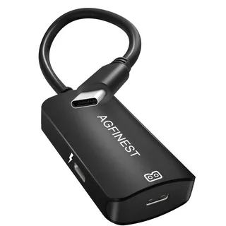 AGFINEST USB-C zu AR-Brille & Ladeadapter – 4K@60Hz, 100W PD-Passthrough, kompakt & reisetauglich, kompatibel mit XREAL, Viture, Rokid, Steam Deck, ROG Ally, iPhone 15/16 und Android