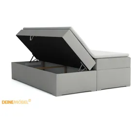 dein schlaf 24 BOXBETT LOFT IV 160/200 Cord Anthrazit mit Taschen-Federkernmatratzen 7 Zonen H4 - Dunkelgrau