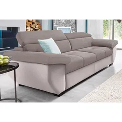 2,5-Sitzer COTTA "Speedway", braun (schlamm, schlamm), B:214cm H:74cm T:103cm, Kunstleder SOFTLUX / Luxus-Microfaser (100% Polyester), Flachgewebe (100% Polyester) / Struktur fein ( 100% Polyester), Kunstleder SOFTLUX / Struktur (100% Polyester), Sofas