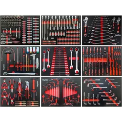 Werkzeug Set Hochwertige Werkzeugeinlagen, Werkzeug: Ratschenringmaulschlüssel Set