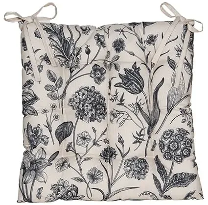 Sitzkissen Outdoor 38x38cm Vintage Blu schw./weiß