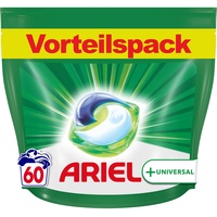 Ariel Waschmittel Pods All-in-1, 60 Waschladungen, Universal Frischer Wäscheduft und Fleckenentfernung selbst bei niedrigen Wassertemperaturen