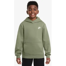 Nike Kinder Kapuzenpullover Club Fleece Big Kids Hoodie FD3000-386 137-147 - Oil Green/White - 137-147