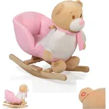 Moni Plüsch Schaukeltier Bär rosa WJ-635