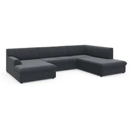 DOMO collection Wohnlandschaft DOMO COLLECTION "Topper, elegant und zeitlos, komfortabel, U-Form", grau (dunkelgrau), B:320cm H:78cm T:213cm, Sofas, Wohnlandschaft, wahlweise mit Bettfunktion