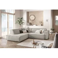 KAWOLA Sofa SAMU Ecksofa Cord steingrau Recamiere links