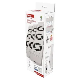 EMOS Heizung-Ventilator Starterset TRIO 3 Stück Heizgebläse inkl. Temperatursensor mit Regler Luftdurchsatz 36 m3/h pro Ventilator