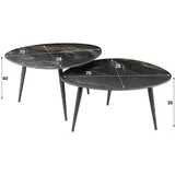 KAWOLA Couchtisch PONTE Set 2-tlg. Keramik oval