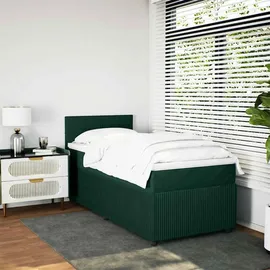 vidaXL Boxspringbett 80 x 200 cm Dunkelgrün