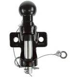 Zugmaul mit Kugelkopf für Anhängerkupplungsbock/Maulkupplung inkl. AHK-Kugel – Doppelte Ausführung Lochbild 90mm