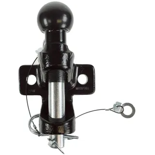 Zugmaul mit Kugelkopf für Anhängerkupplungsbock/Maulkupplung inkl. AHK-Kugel – Doppelte Ausführung Lochbild 90mm