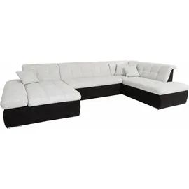 DOMO collection "MORIC 353x80x95 cm, Microfaser PRIMABELLE-Struktur Recamiere links silberfarben (schwarz, silber (46078736-0)