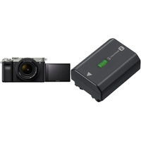 Sony Alpha 7C Spiegellose E-Mount Vollformat-Digitalkamera ILCE-7C (24,2 MP, 7,5cm (3 Zoll) Touch-Display, Echtzeit-AF) inkl. SEL-2860 - Silber/Schwarz + NPFZ100 Akku