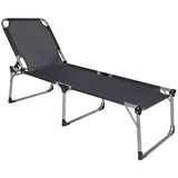 deluke Sonnenliege 214 x 70 x 45 cm Anthrazit