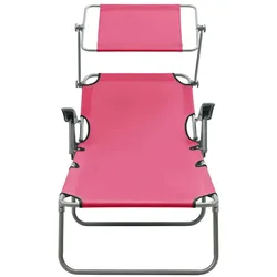 vidaXL Sonnenliege mit Sonnenschutz Stahl Rosa