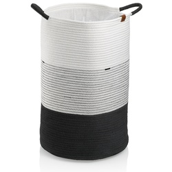 Wäschesack Hedda Baumwolle/Polyester Mischung weiß-schwarz 57,0cm 40,0cmØ