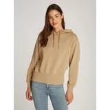 Tommy Hilfiger Kapuzensweatshirt FLAG ON CHEST MDRN HOODIE mit Logo-Flag auf der Brust beige L (40)
