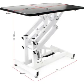 fudajo Schertisch Trimmtisch 108x60x55,5-92,5 cm Schwarz